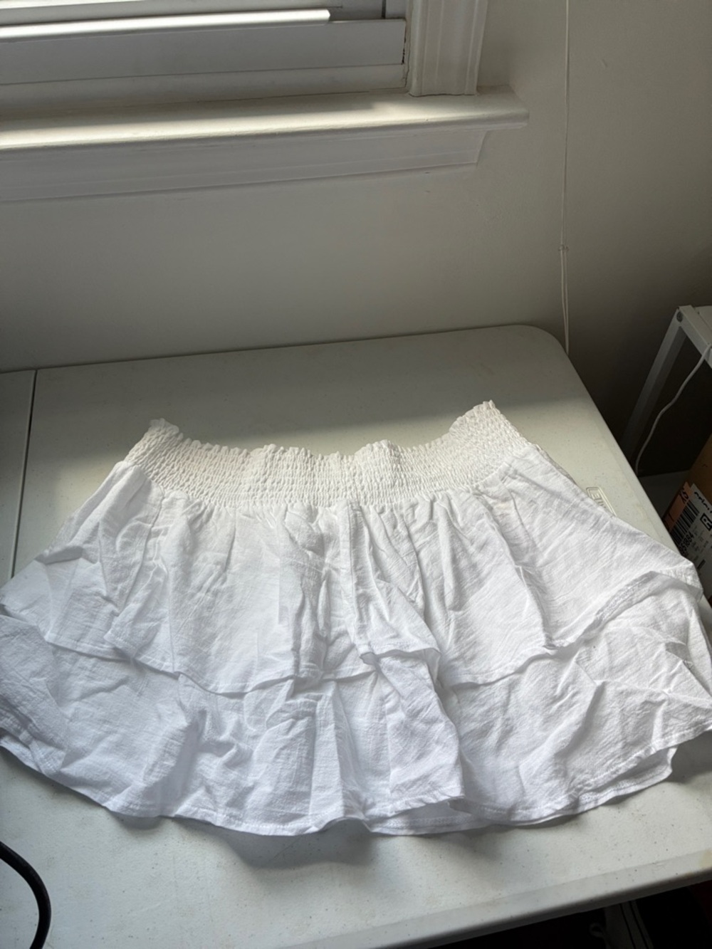wild fable White Tiered Smocked Waist Mini Skirt/ coverup